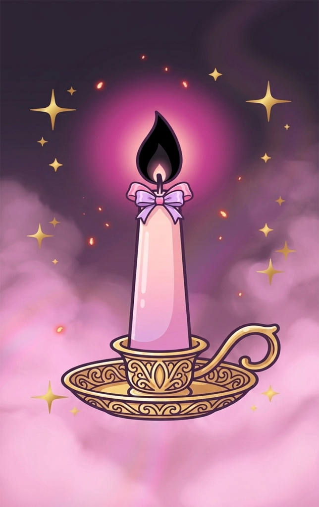 October 27 Rowena, The Black Flame Candle Front Artwork