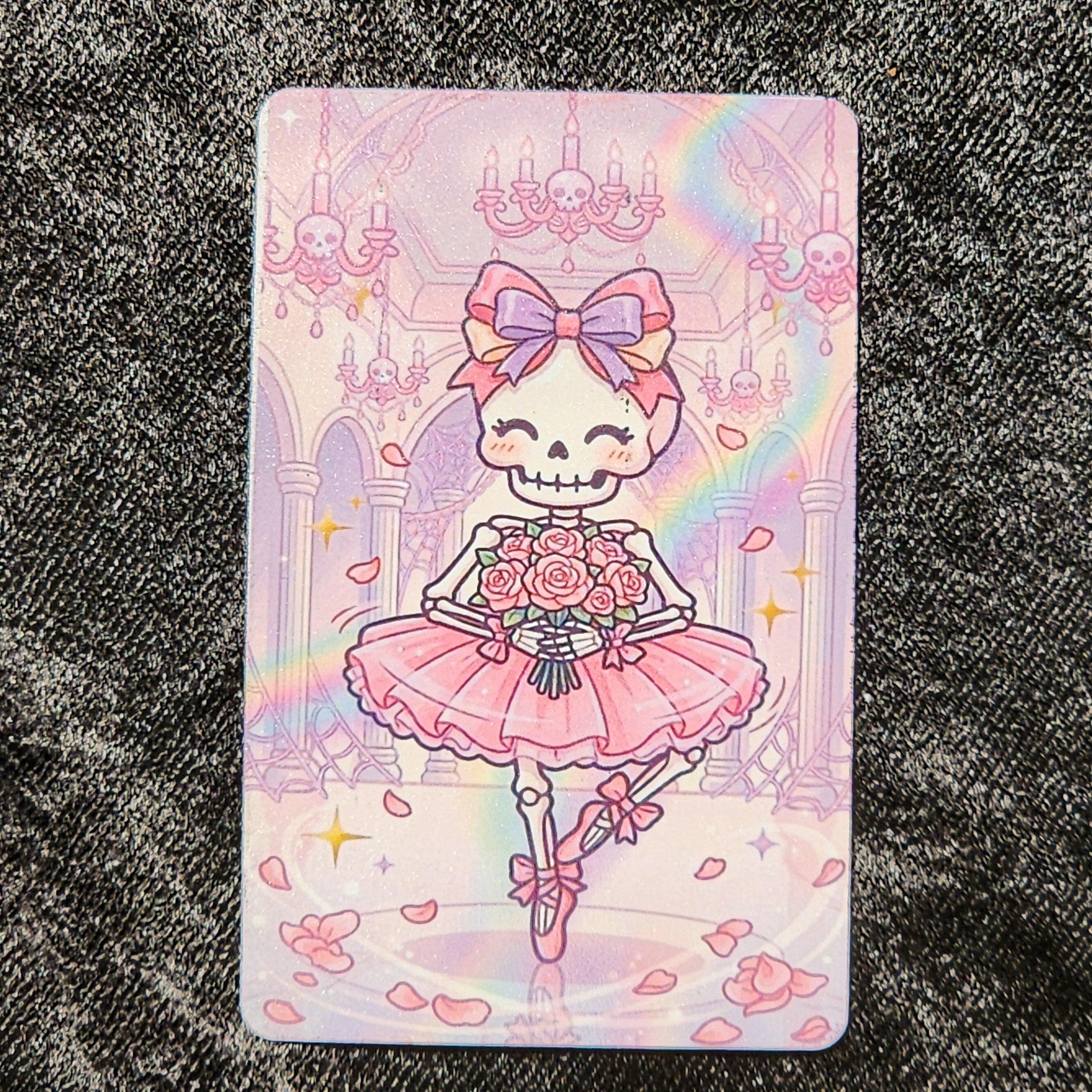 Tap Greeting Card NFC Video Pinkoween Bianca, The Dancing Skeleton (OCTOBER 06 OF 31) Real Card Front Photo