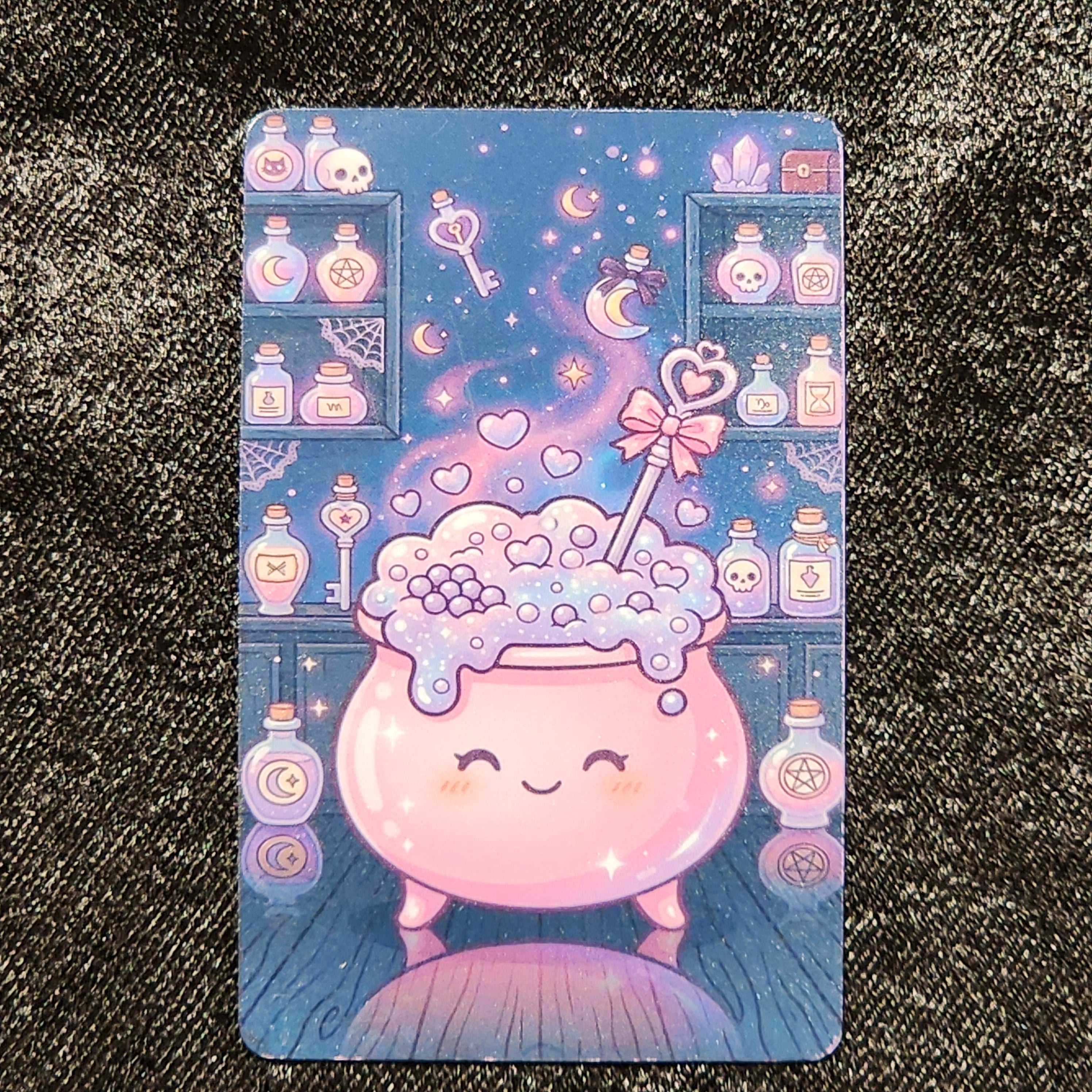 Tap Greeting Card NFC Video Pinkoween Morgana, The Sparkling Cauldron (OCTOBER 11 OF 31) Real Card Front Photo