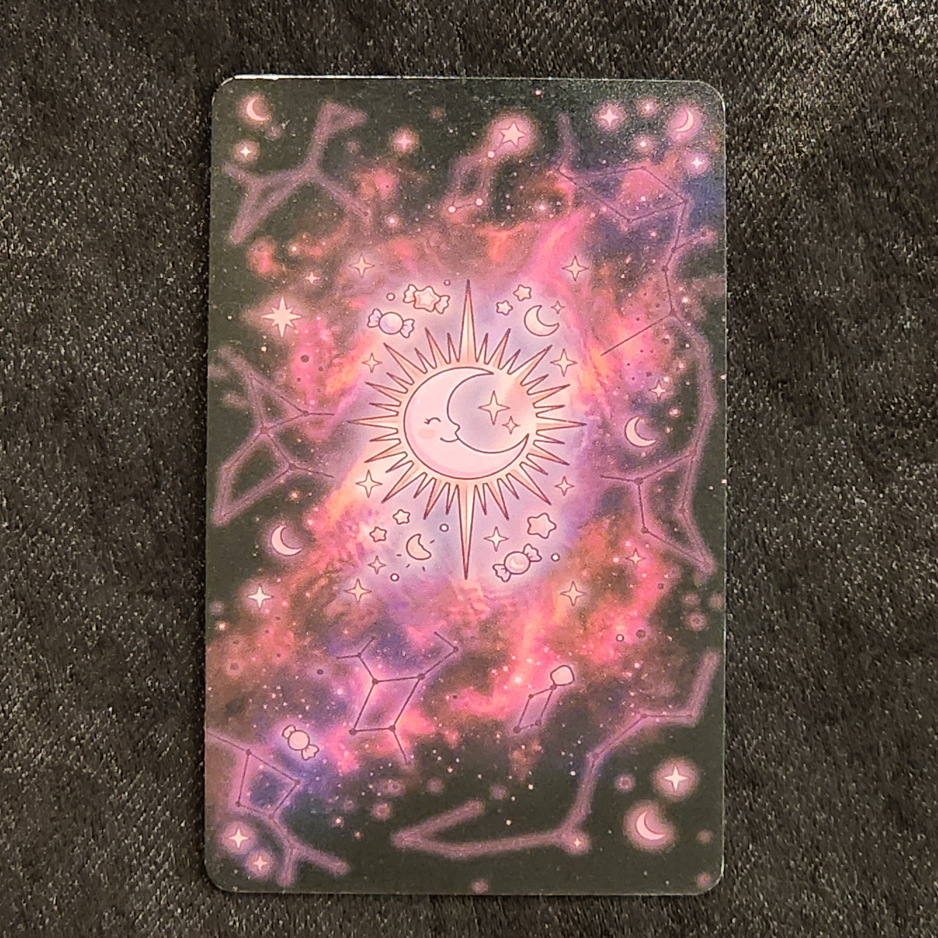Tap Greeting Card NFC Video Pinkoween Lyra, The Celestial Tarot (OCTOBER 18 OF 31) Real Card Front Photo