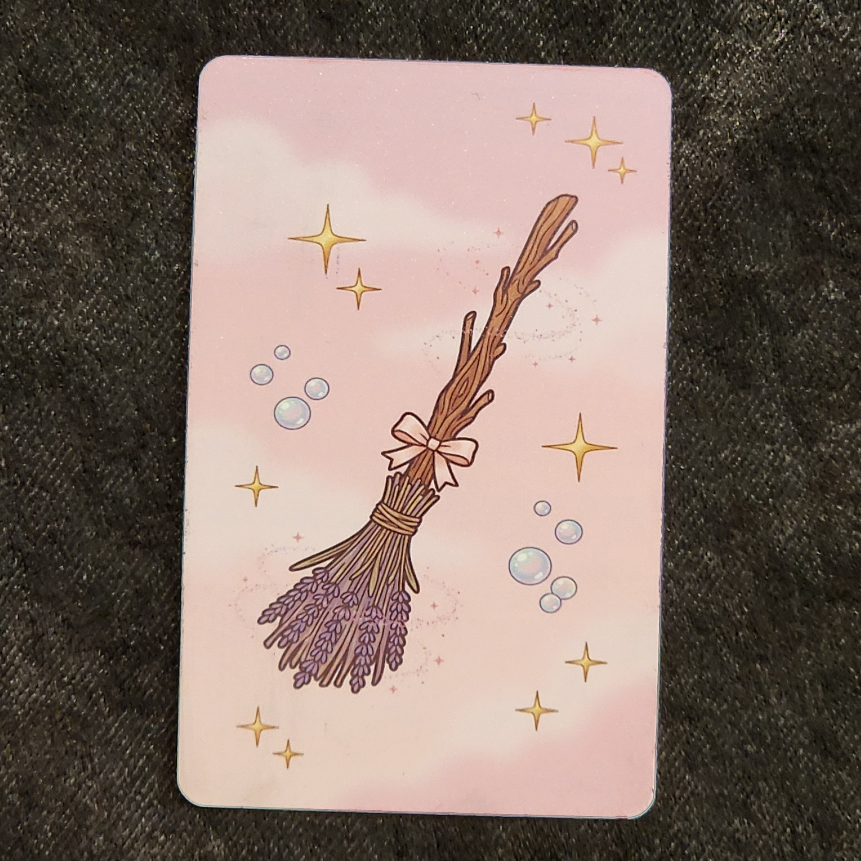 Tap Greeting Card NFC Video Pinkoween Rowan, The Witch's Broom (OCTOBER 19 OF 31) Real Card Front Photo