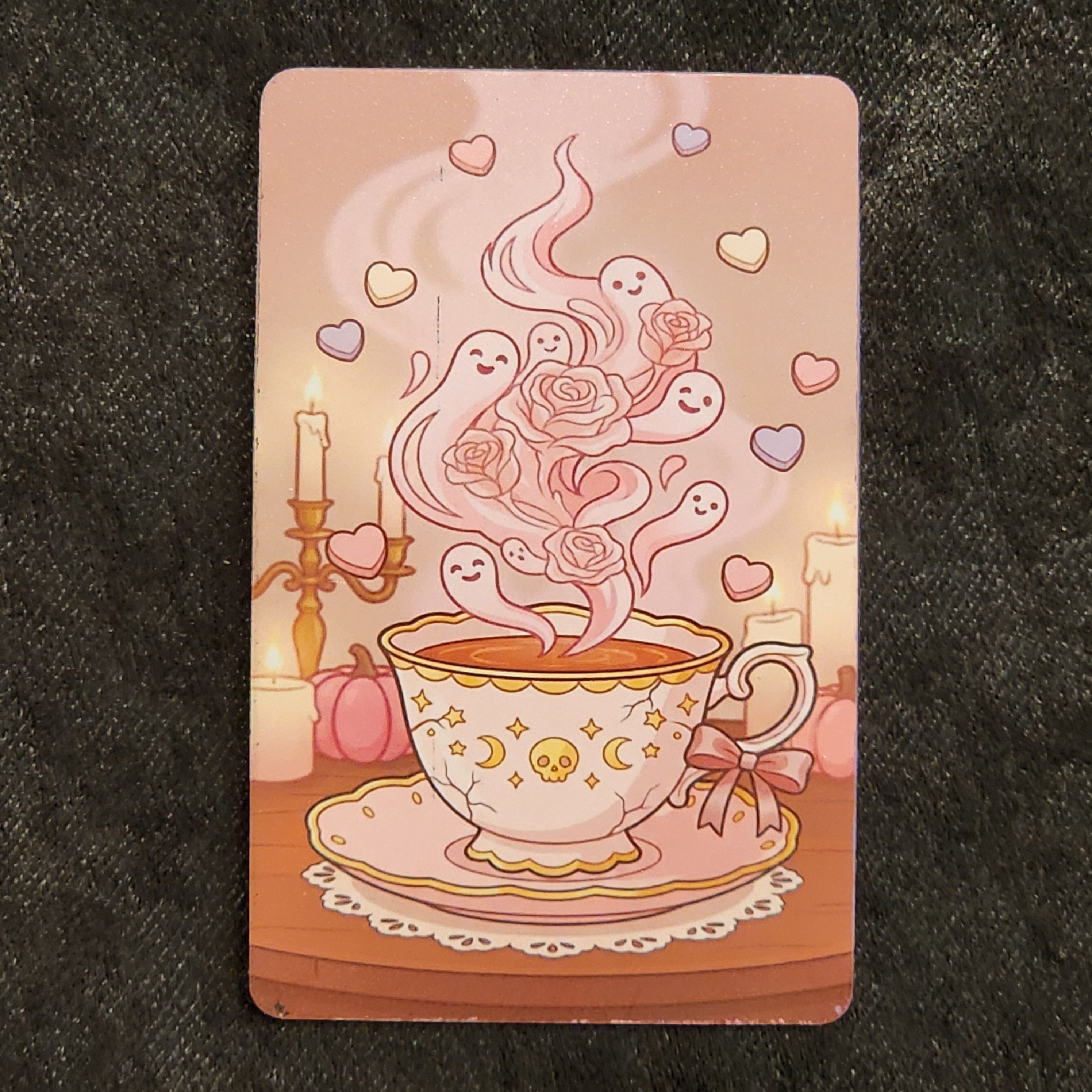 Tap Greeting Card NFC Video Pinkoween Mirabelle, The Haunted Teacup (OCTOBER 20 OF 31) Real Card Front Photo