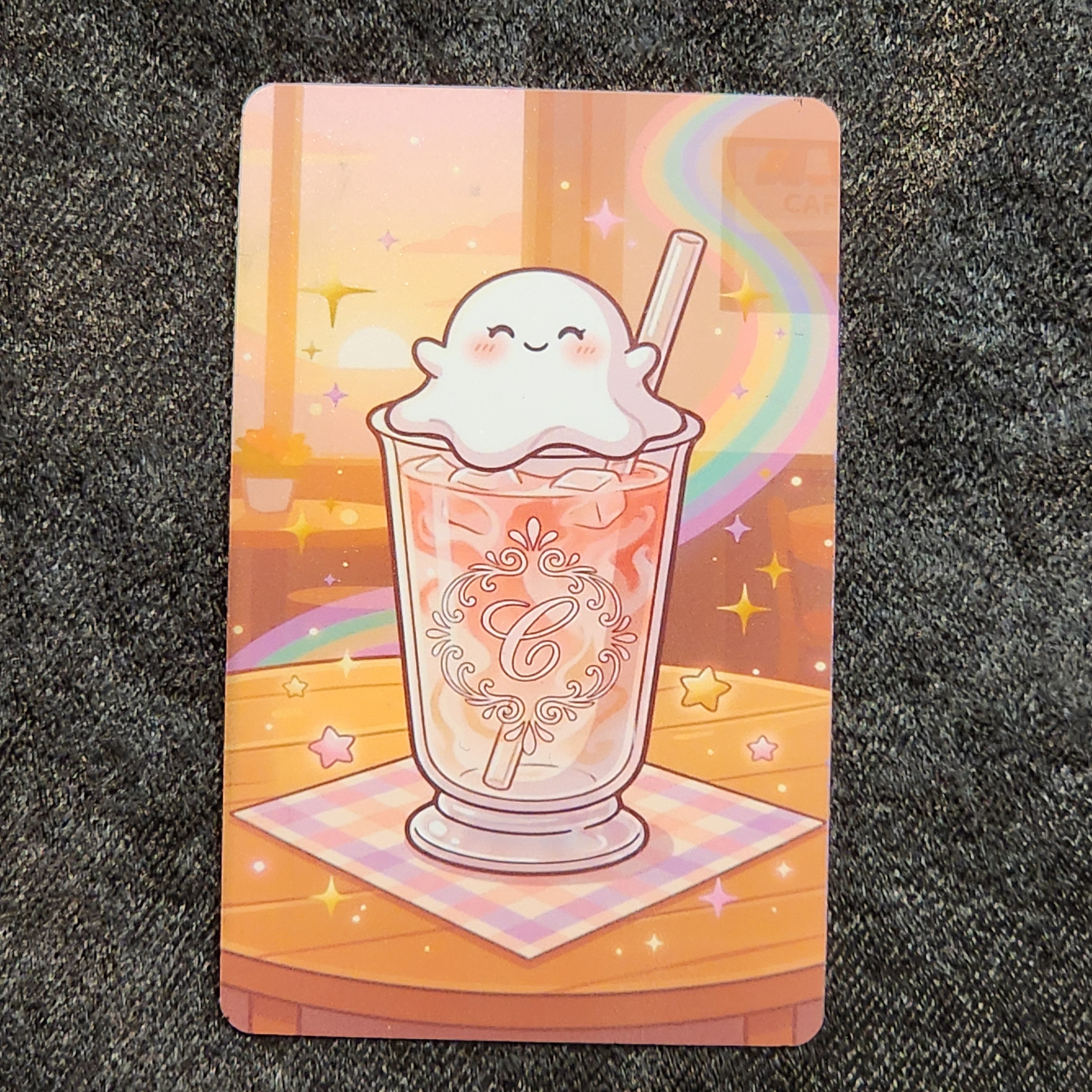 Tap Greeting Card NFC Video Pinkoween Colette, The Iced Spooky Latte (OCTOBER 22 OF 31) Real Card Front Photo