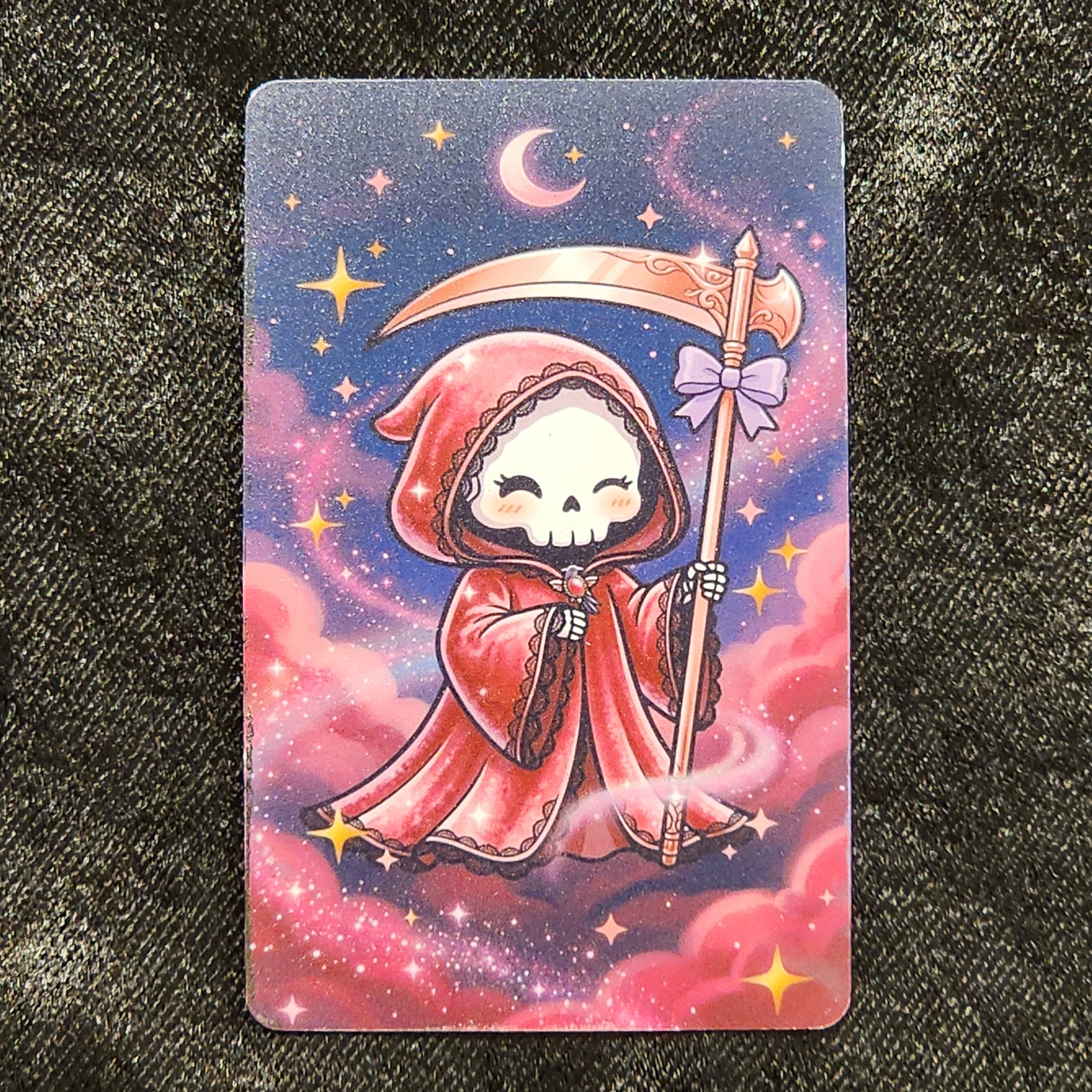 Tap Greeting Card NFC Video Pinkoween Morrigan, The Haute Reaper (OCTOBER 30 OF 31) Real Card Front Photo